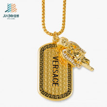 Новый дизайн сплава литья ювелирных изделий на заказ золото бирка с ожерелье